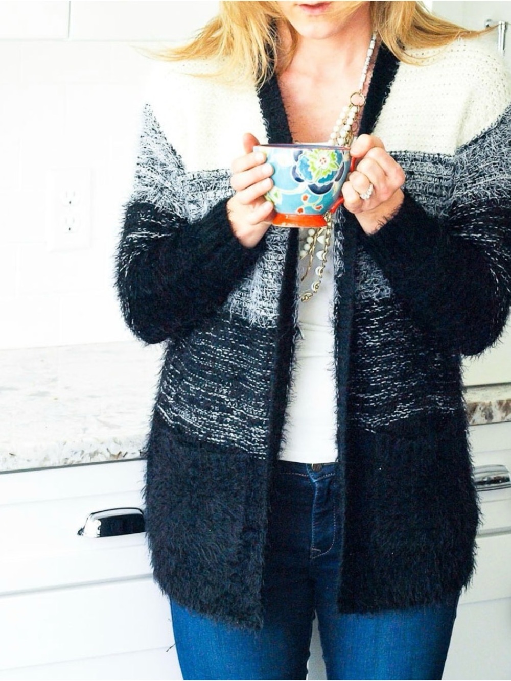 ILLA ILLA Colorblock Eyelash Cardigan
